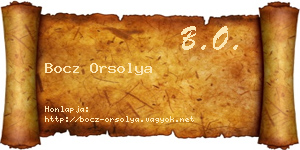 Bocz Orsolya névjegykártya